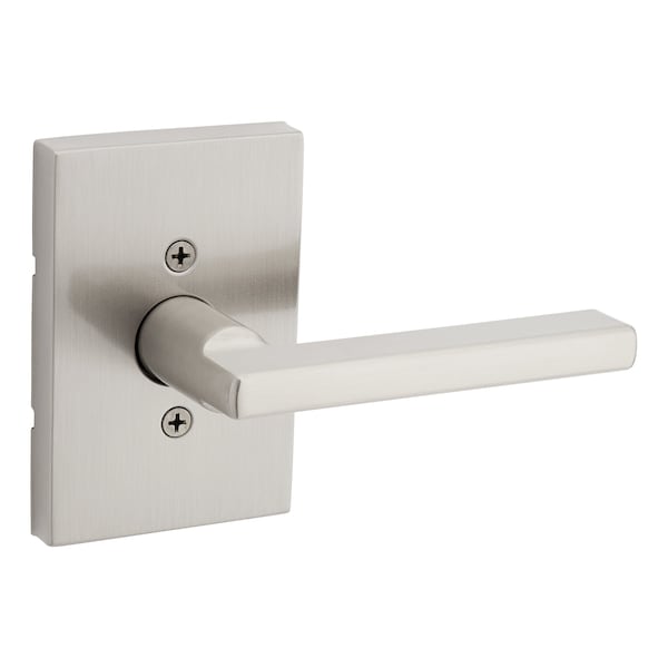 Halifax Lever with Rectangular Rose Half Dummy Door Lock Satin Nickel Finish